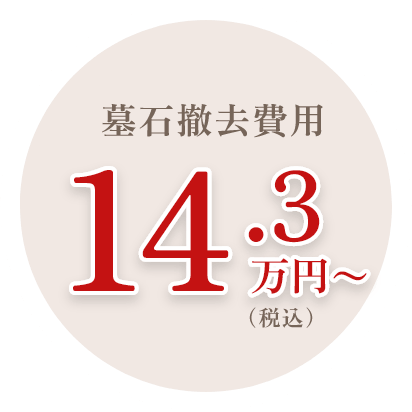 墓石撤去費用14.3万円(税込み)
